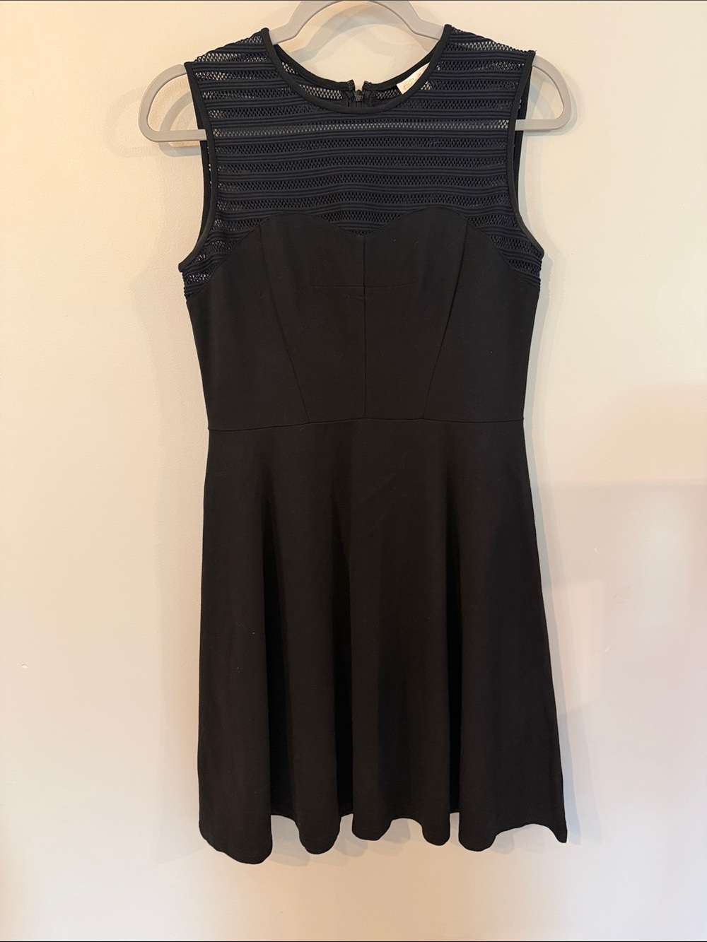 Shoshanna Black Sleeveless Fit-and-Flare Mini Dress